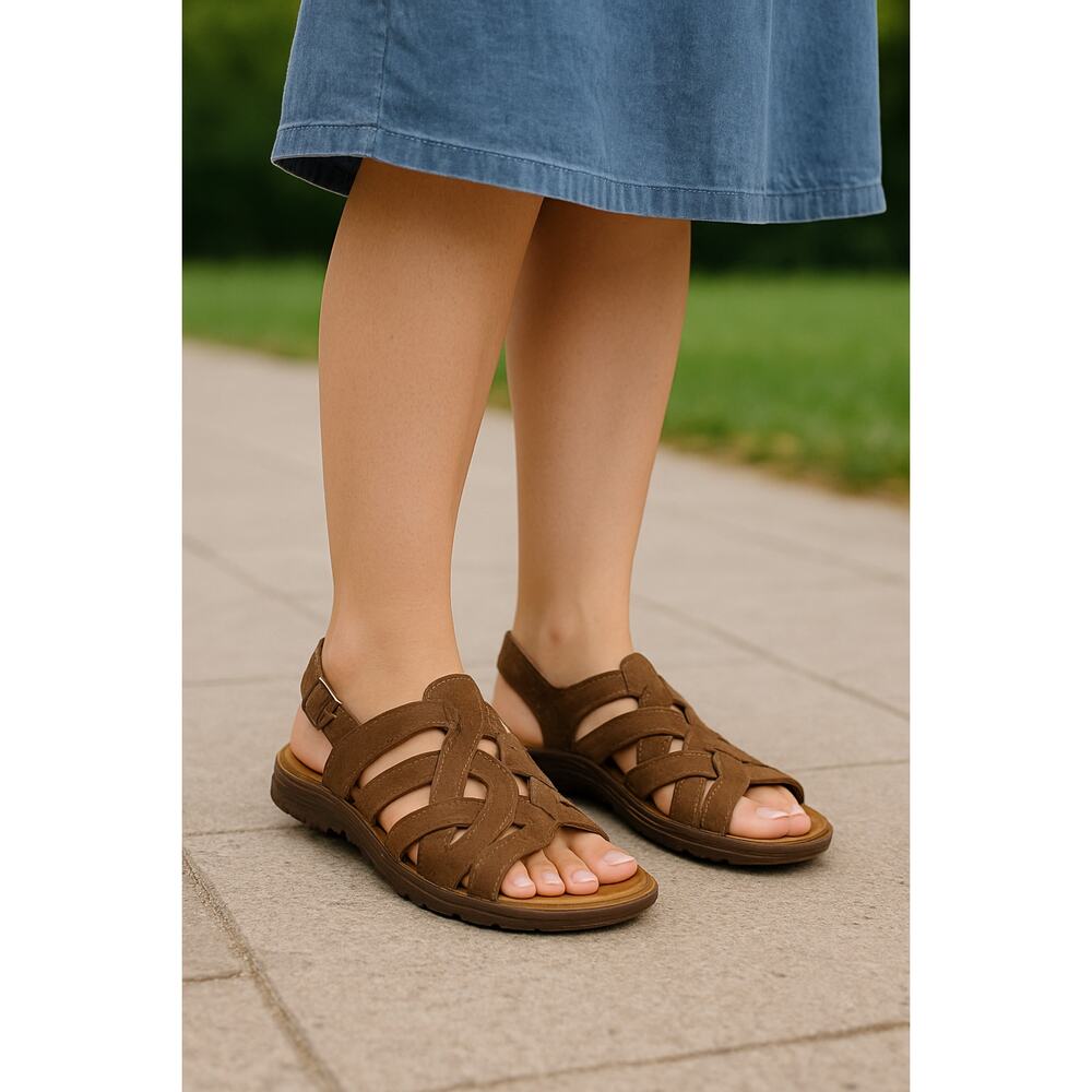 Comfort Orthopedic Brown Suede Sandals Barefoot Freedom Women’s 8M